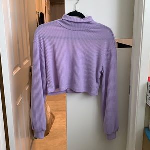 Purple turtleneck sweater